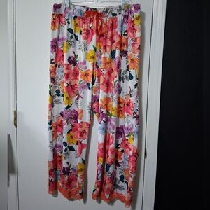 Cacique Floral Pajama Pants - Pink, Orange, White Size 22/24